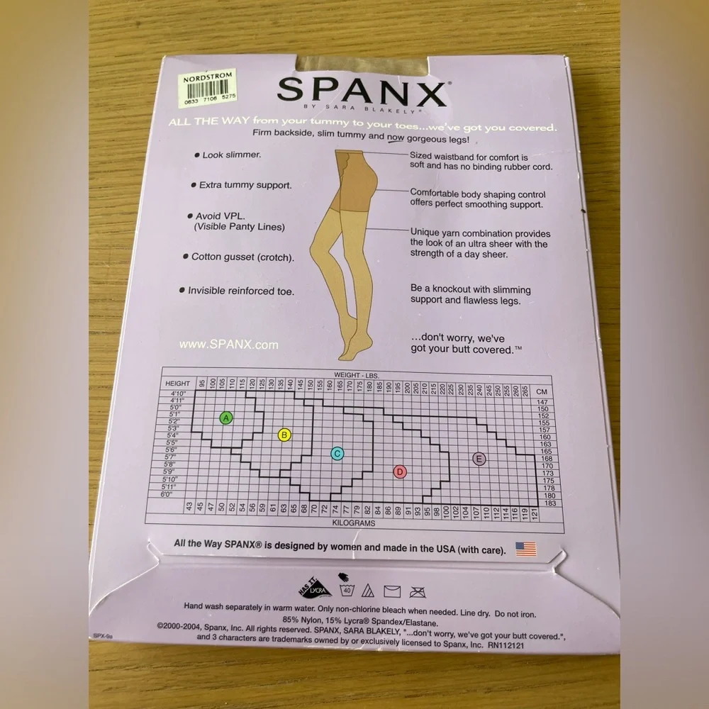 Spanx tummy to toes pantyhose BUFF SIZE E NORDSTROM